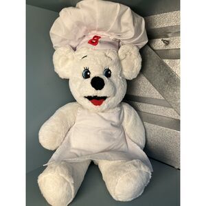 Vintage Bimbo Bakeries Plush Teddy Bear Chef / Baker Polar Bear Mascot – 16”